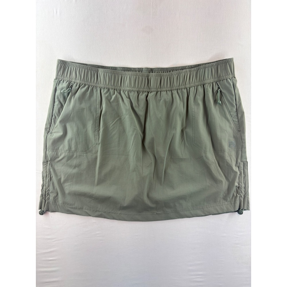 Avalanche Outdoor Supply Womens XL Sage Green Active Skort Hiking Pockets Bungee